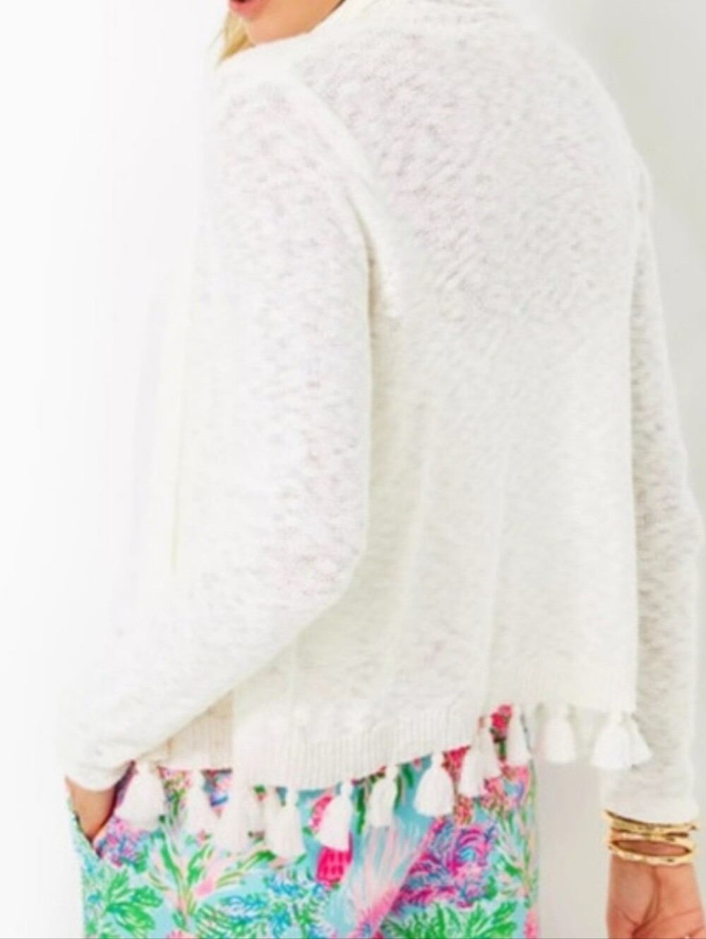 EUC Lilly Pulitzer Faretta Tassel Sweater - Picture 2 of 9